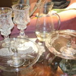 2 Crystal Cake Trays With Candle Candle Holders