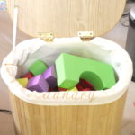 Small Wood Laundry Basket With Building Blocks