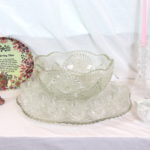 Crystal Cut Punch Bowl With Glasses And More