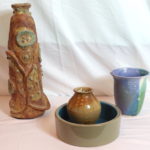 20" Ceramic Art Vase And Assorted Ceramic Pieces