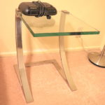 Set Of Contemporary Glass Metal Frame Tables