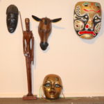Lot Of Assorted Travel Mask And Wood Carved Figure