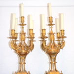 Pair Of Lage Brass Candelabras 21" Tall.