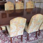 Dining Room Table With 10 Upholstered Chairs By Century Furniture And Old World Weavers Fabric