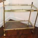 Metal And Glass Bar Cart With Brass Finish