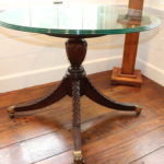 38" Round Glass Table Triple Waterfall Top