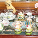 Lot Of Assorted Miniature Tea Sets, Trinket Boxes, And Wood Mackenzie Childs Tray