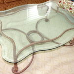 Large Metal And Glass Snake Like Rope Twisted Coffee Table