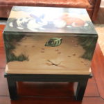 Decorative Box With Rabbit Motif: Rabit Wood Box And Stand