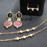 14Kt Yellow Gold Heart Necklace With 14KT Earrings And Ring