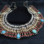 Beaded And Scarab Stone Necklace