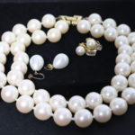 Faux Pearl Necklace With Earrings