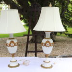 Pair Of Matching Bisque Porcelain Lamps