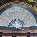 Vintage Handmade Victorian Fan Made From Mother Of Pearl And Lace