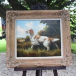 Large Oil Of Dog On Canvas Signed By Jim Hostt