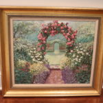 Signed Floral Archway Painting By J. Lyly