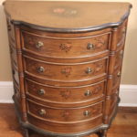 Demi Lun Nightstand With Hand Painted Floral Design