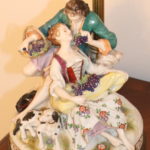 Antique Porcelain Lamp " Lovers Courtship " By Renard