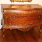 Antique French Provincial 3 Drawer Chest With Hand Painted Floral Design