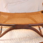 Vintage Wood Cane Bench