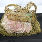 Gold Tone Wire Purse With Scarf Liner