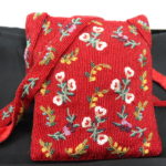 Red Beaded Floral Purse By Christiana