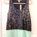 Unused Black And Green J Crew Sequin Tank Top With Tag Size Medium