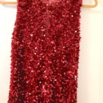 Red Sequin SleevelessTop By Moyna Size Medium