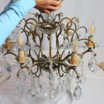 Crystal And Metal/Brass 6 Light Chandelier