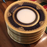 Rosenthal China, Colbalt And White With Detailed Gold Trimming