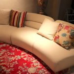 ivory sofa with throw pillows