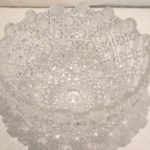 Brilliant Glass Sharp Cut Crystal Bowl With Scalloped Edges