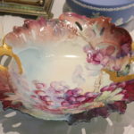 Handpainted Victorian Bowl, Creut Set With 6 Crystal Pieces, Lenox Deviled Egg Plate