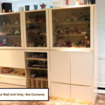 White Lacquer Wall Unit With Gold/Metal Trim