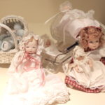 5 Miniature Dolls With 2 Strollers And 1 Bassinet
