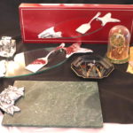 Assorted Lot Includes Fish Serving Platter With Server, Piezo Lighter & Anniversary Clock By Kern