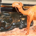 Ceramic Bull And Leather Wrapped Camel