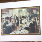 Victorian Dinner Art Print In Wood Frame With Gold Edge