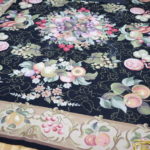 Beautiful Large Wool Pile Area Rug With Floral Fruit Pattern Design
