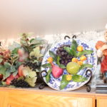 Decorative Fruit, Plate, And Bakers Statue