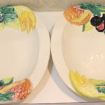 Set Of 2 Large Serving Trays With Fruit Design Made In Italy