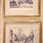 Set Of Paris Inspired Prints Notre Dame And Moulin Rouge In Gold Frame By De Larue