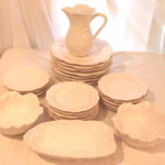 Mixed Lot Of Assorted White Cabbage Style Plates And Bowls