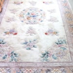 Chinese Sculpted Rug With Floral Pattern