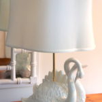 Dual Swan Lamp With Brass Finished Base