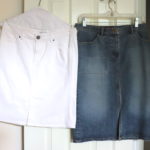 White Skirt Size 8 By Zara Woman & Blue Jean Skirt By Fcuk Jeans Size 8