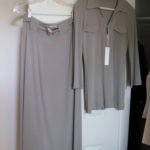 Ferretti Studio Size 8 Grey MidSkirt And Grey Blouse With Tags