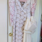 Floral Knit Gown Sun Flower Lace With Skin Toned Liner Size Small