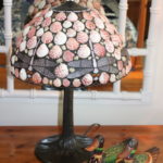 Tiffany Style Seashell And Dragonfly Desk Lamp With Hand Painted Wood Ducks