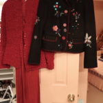 Chacon Paris Pretty Red Dressy Jacket And Long Skirt Size Small + Zara Black Embellished Jacket In Size Small